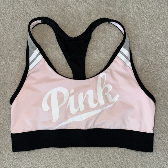 PINK Victoria's Secret Other - PINK Victoria's Secret Sports Bra Pink and Black Racerback
